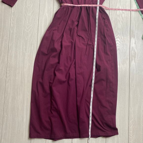 Tonlé Women's Plum Purple Stretch Midi Long Sleeve Dress Size Large - Picture 5 of 12